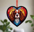 Cavalier King Charles Spaniel Stained Glass Effect Heart Suncatcher